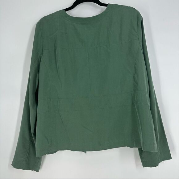EILEEN FISHER Women’s Nori Sandwashed Tencel Round Neck Jacket Sz L - Picture 4 of 5